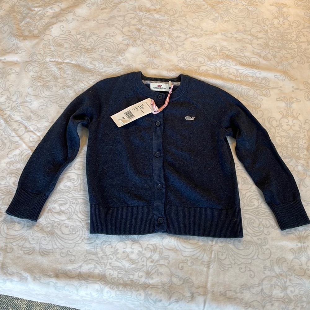 NWT Vineyard Vines girls navy cardigan size 2T